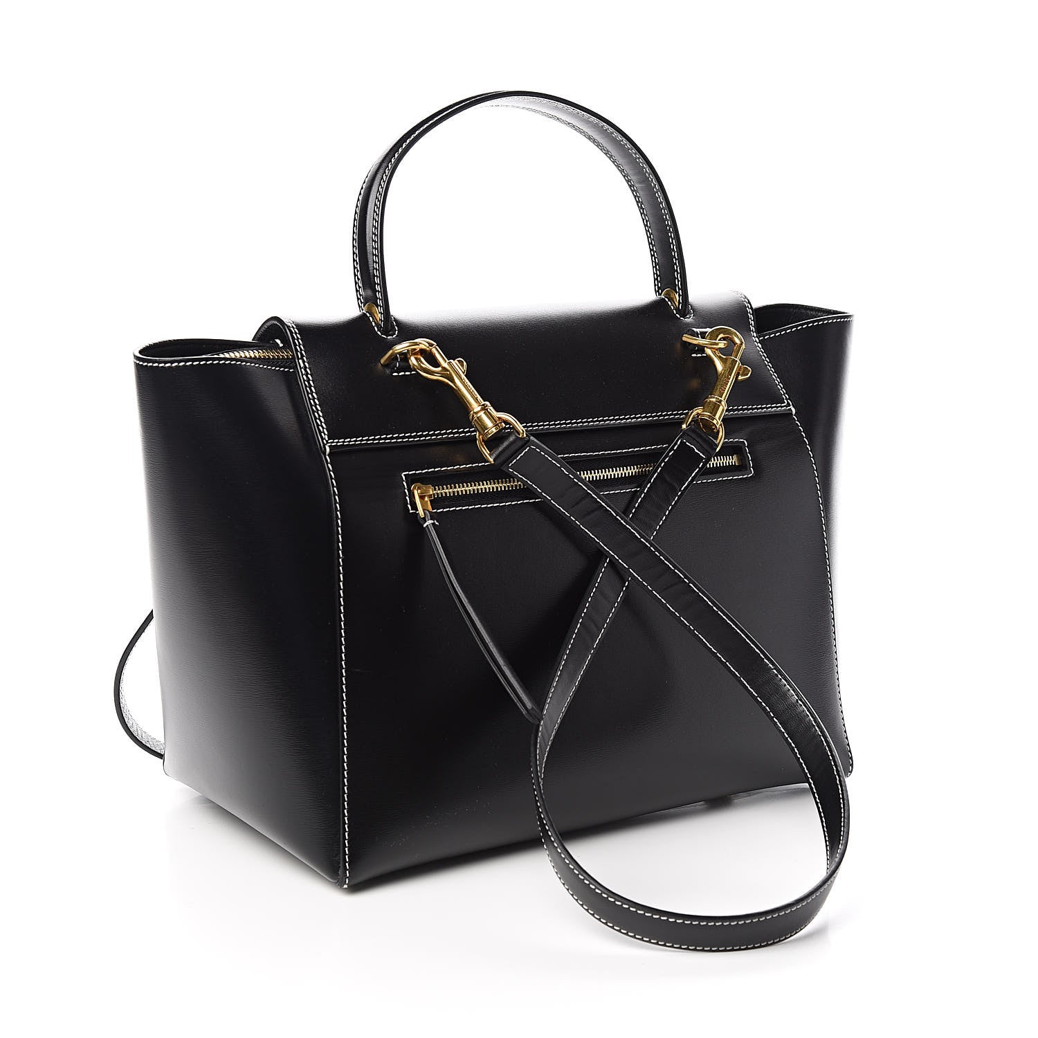 Celine Smooth Calfskin Double Stitching Mini Belt Bag Black 3 of 10