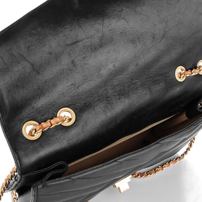 Chanel Calfskin Chevron Quilted Gabrielle Flap Black 6 of 10