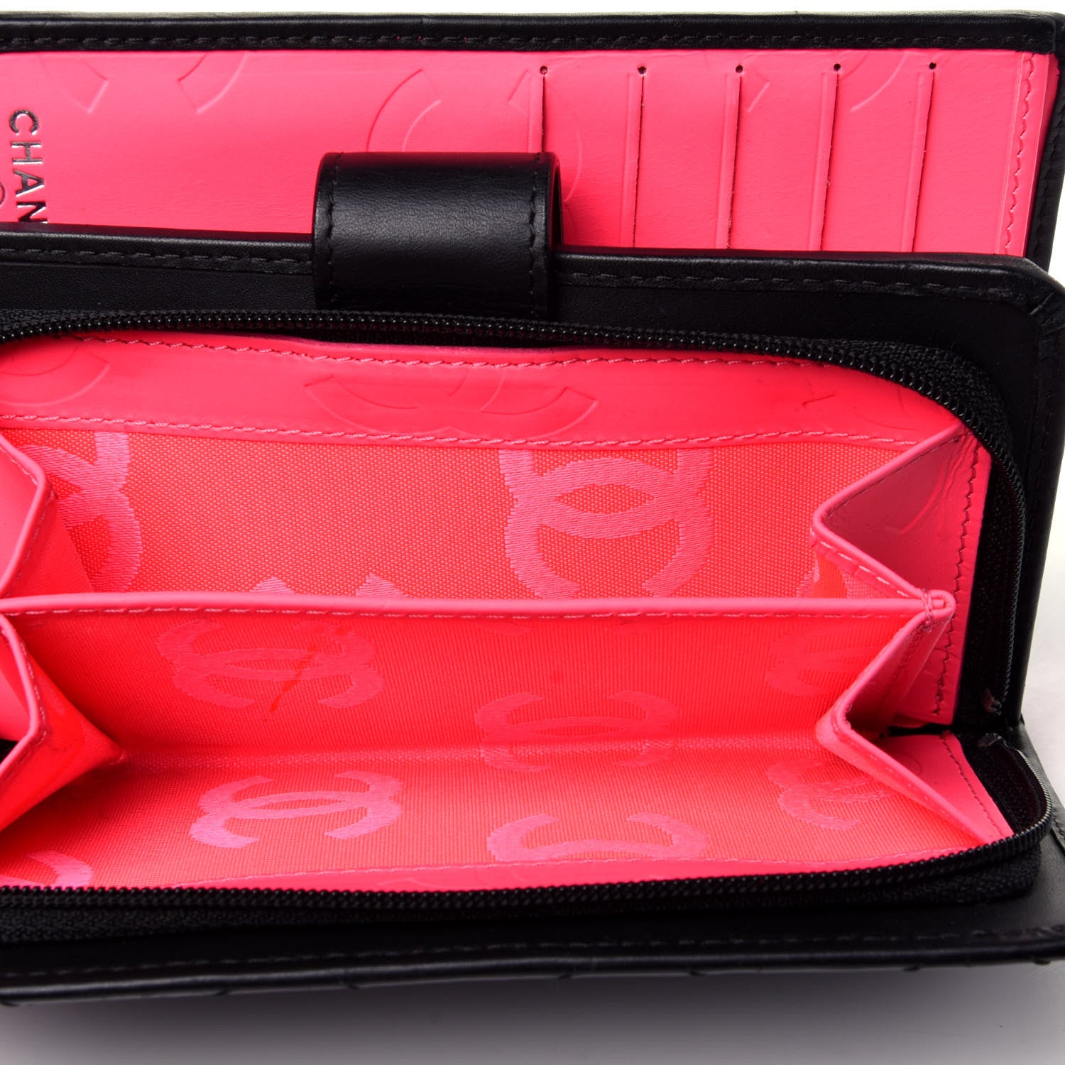 Chanel Calfskin Cambon Zipped Pocket Wallet Black 6 of 11