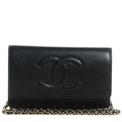 Chanel Caviar Timeless CC Wallet on Chain WOC Black 1 of 9