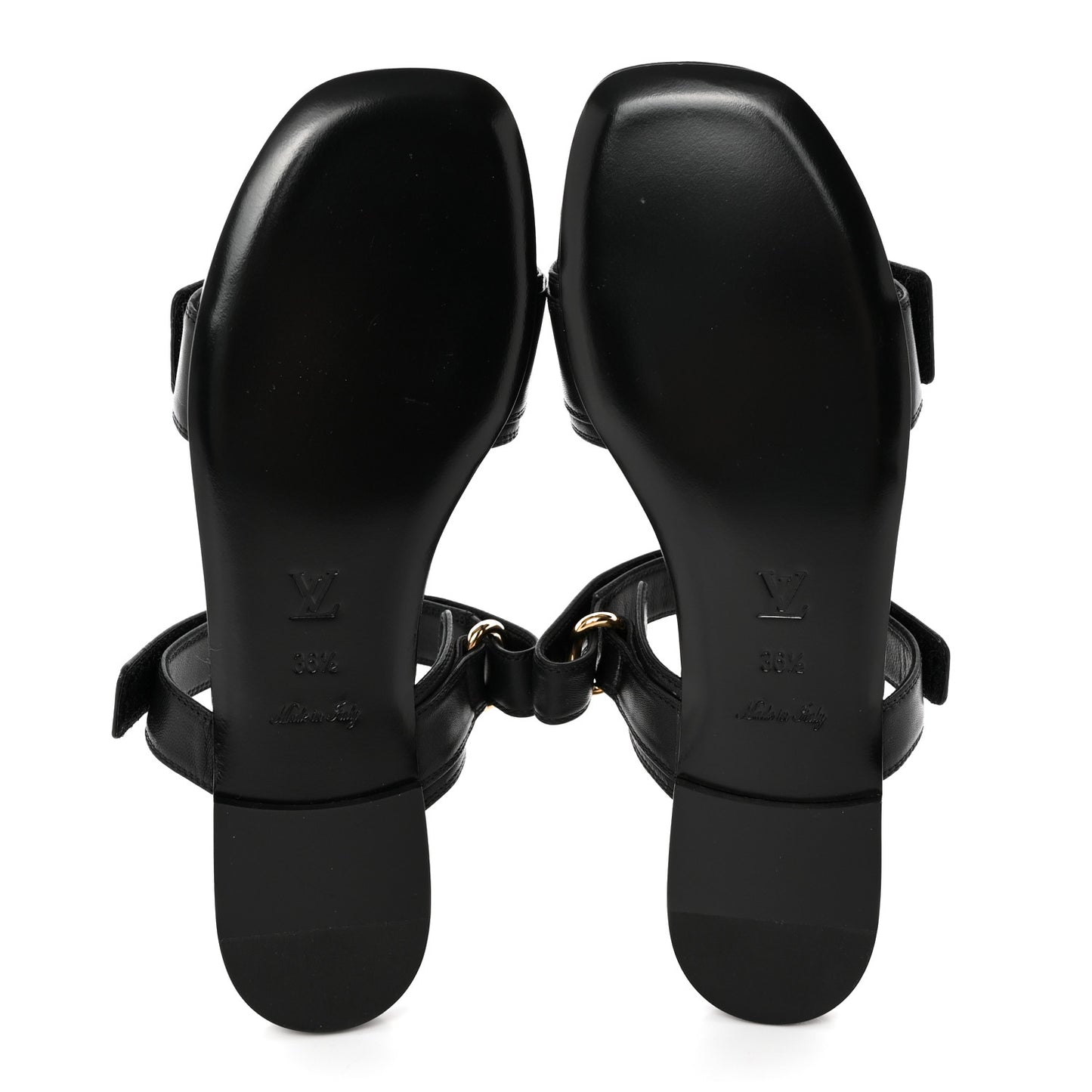 Lambskin Flat Sandal 36.5 Black