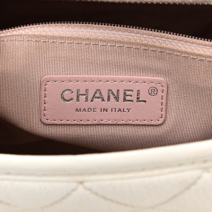 Chanel Patent Goatskin Quilted Medium Gabrielle Hobo White 6 of 16