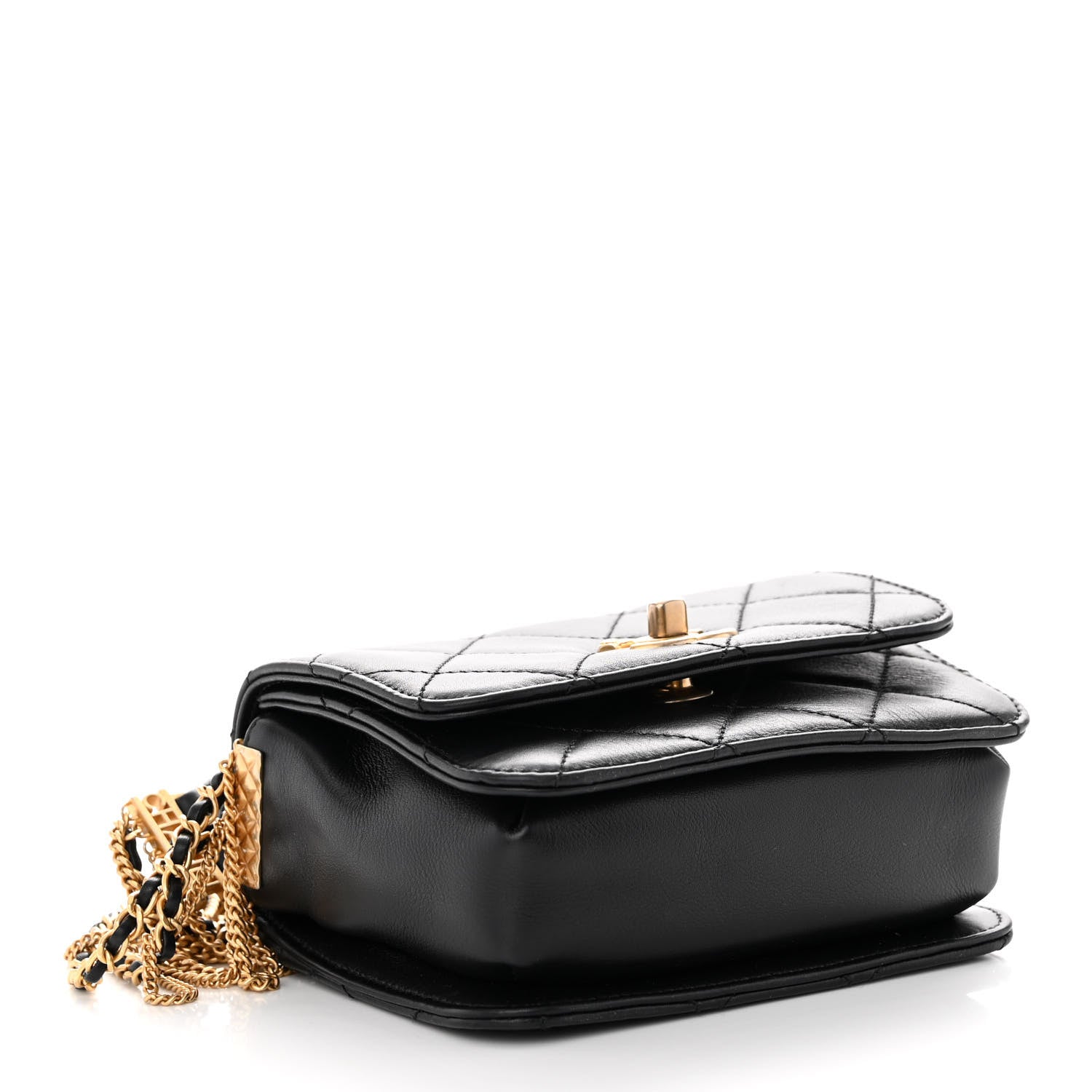 Chanel Lambskin Quilted Small Multiple Chain Flap Black 4 of 10
