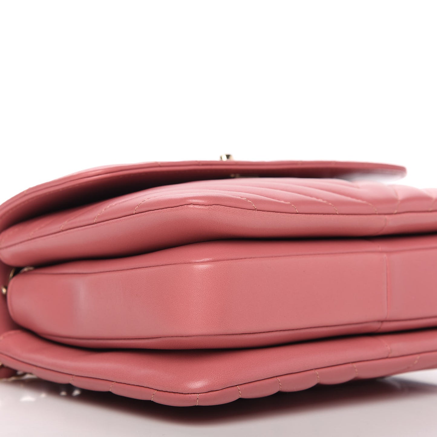 Lambskin Chevron Quilted Small Trendy CC Dual Handle Flap Bag Light Pink