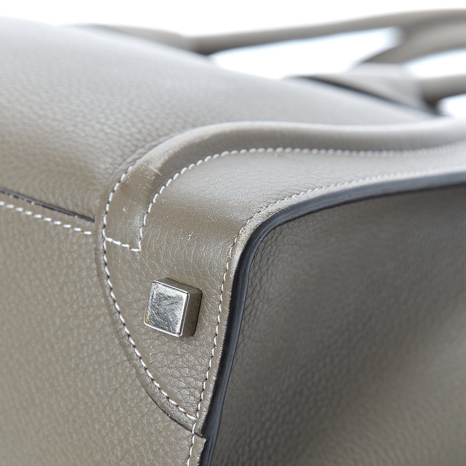 Celine Drummed Calfskin Micro Luggage Souris 11 of 25