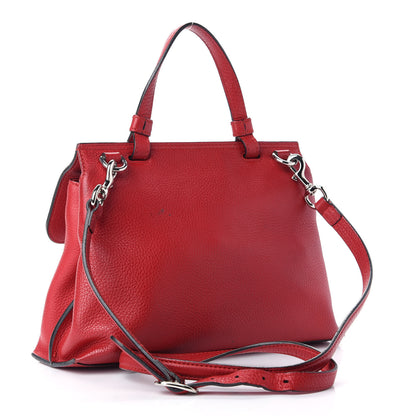 Gucci Cellarius Calfskin Small Bamboo Daily Top Handle Bag Hibiscus Red 3 of 13