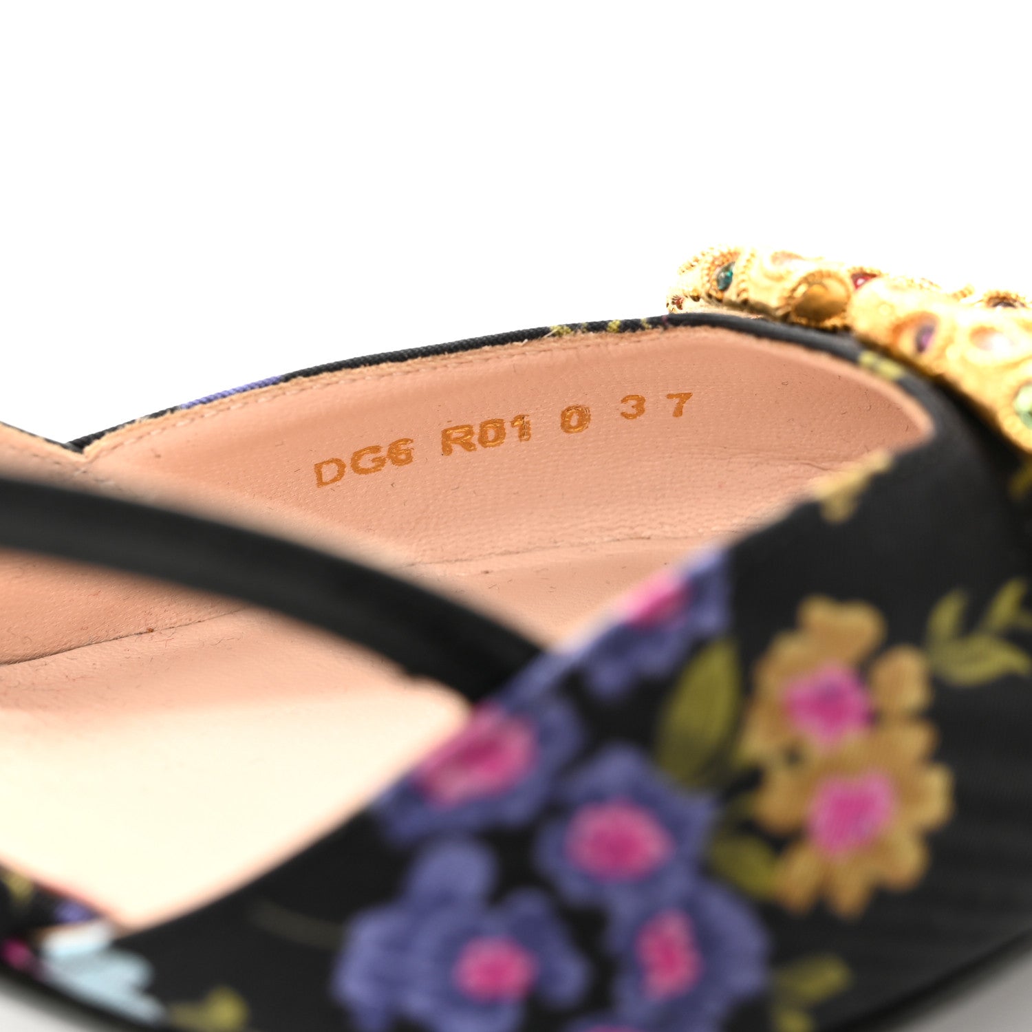 Valentino Garavani Satin Moire Floral Vlogo Loco Slingback 80mm Pumps 37 Black Multicolor 9 of 9