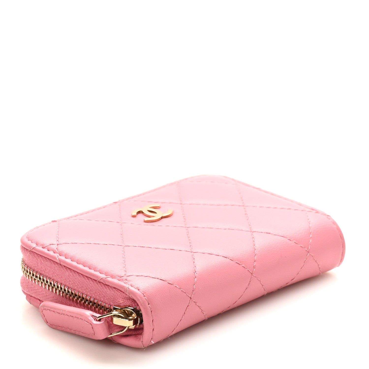 Chanel Lambskin Quilted Zip Around Coin Purse Light Pink 4 of 7