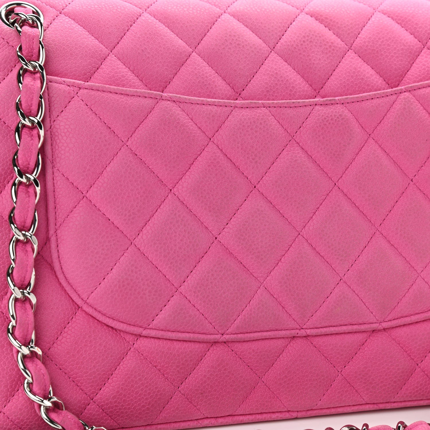 Chanel Iridescent Caviar Quilted Jumbo Double Flap Pink 13 of 14