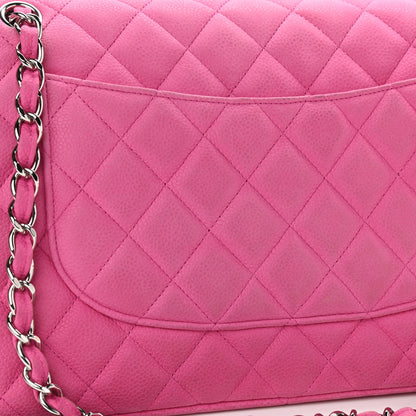 Chanel Iridescent Caviar Quilted Jumbo Double Flap Pink 13 of 14