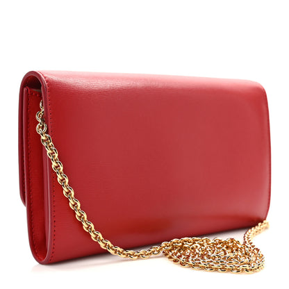 Salvatore Ferragamo Calfskin City Wallet On Chain Red 3 of 11