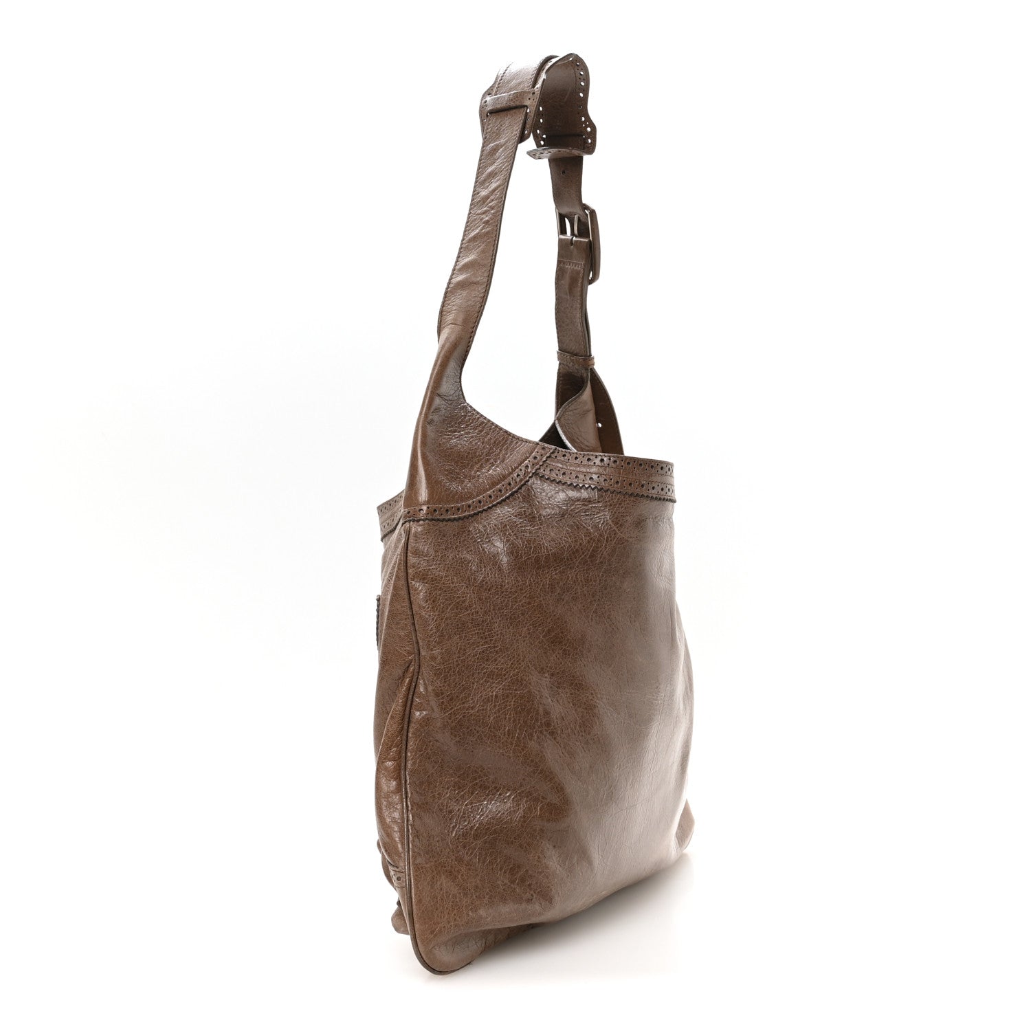 Balenciaga Agneau Giant Brogues Hardware Besace Hobo Taupe 3 of 10