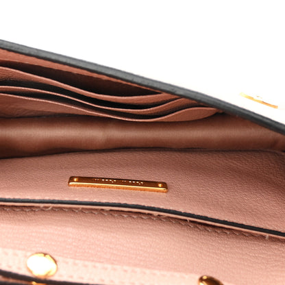 Miu Miu Goatskin Madras Soft Calfskin Crystal Pearl Embellished Shoulder Bag Orchidea 5 of 13