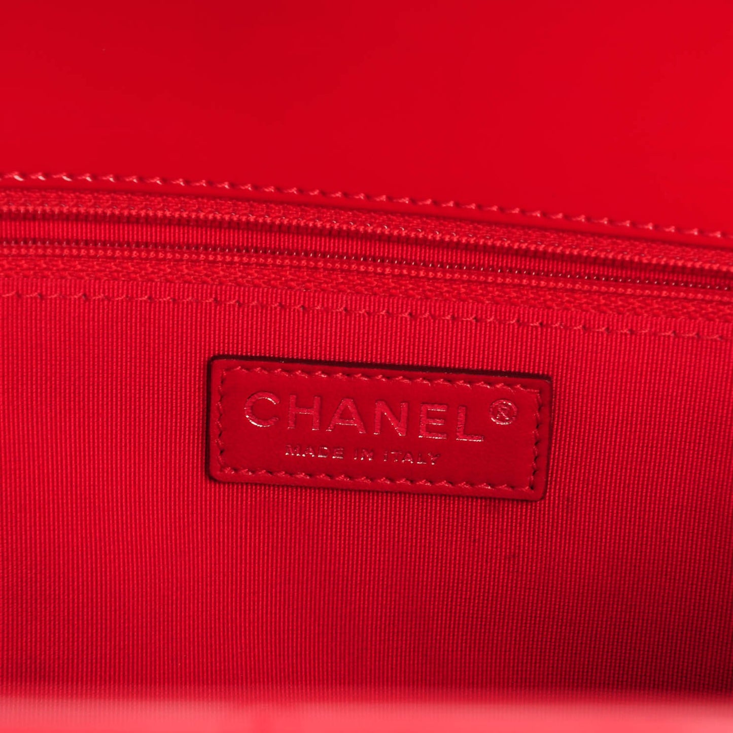 Patent Quilted Grand Shopping Tote GST Red