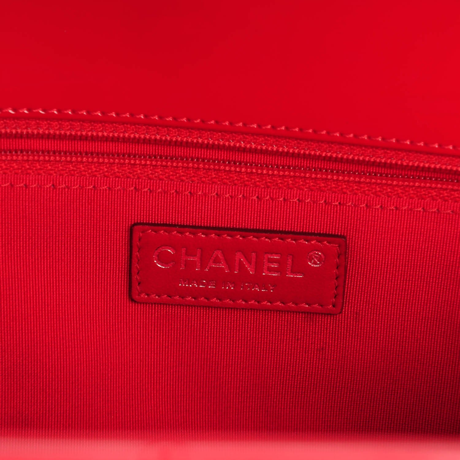 Chanel Patent Quilted Grand Shopping Tote GST Red 6 of 7