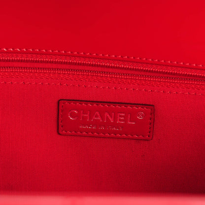 Chanel Patent Quilted Grand Shopping Tote GST Red 6 of 7
