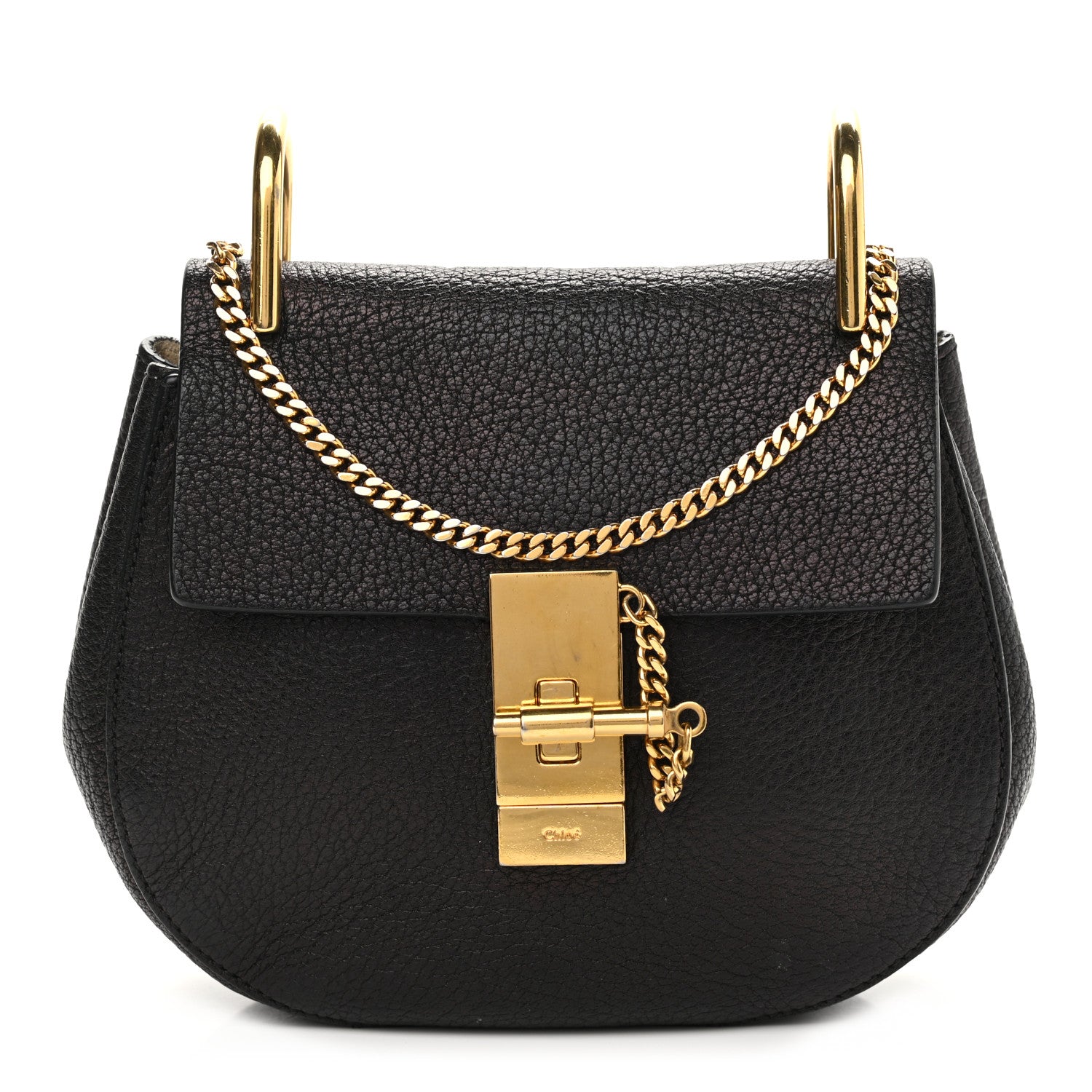 Chloe Grained Lambskin Nano Drew Shoulder Bag Black 1 of 11