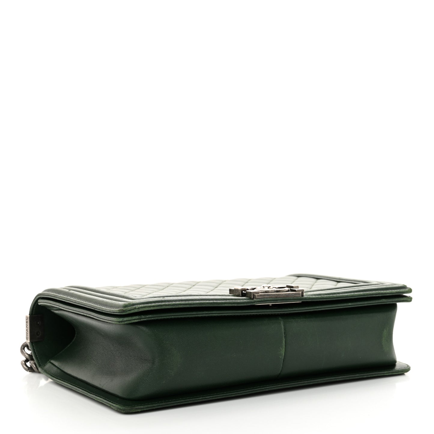 Lambskin Quilted New Medium Boy Flap Dark Green