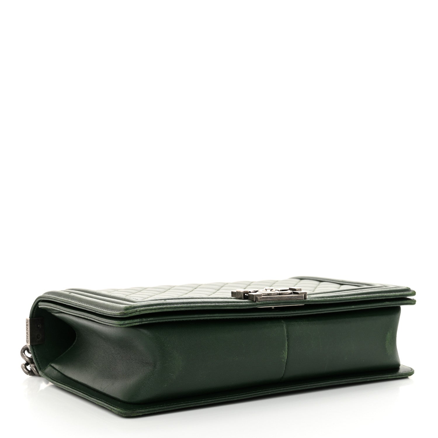 Chanel Lambskin Quilted New Medium Boy Flap Dark Green 4 of 15