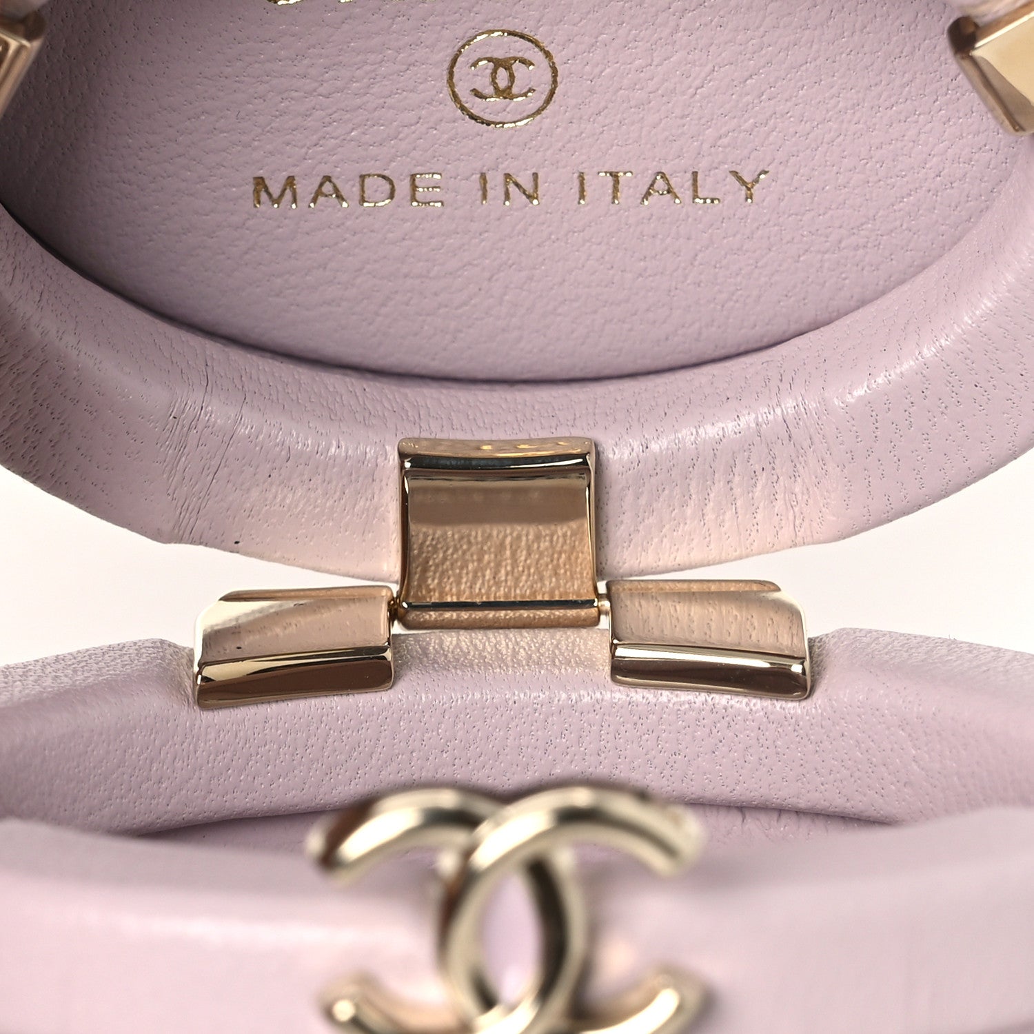 Chanel Lambskin Quilted Oval Mini Bag Charm Light Purple 4 of 7