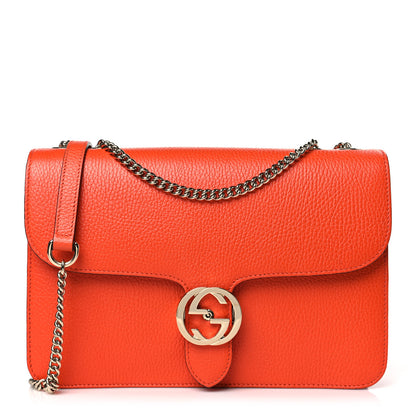 Gucci Dollar Calfskin Interlocking G Shoulder Bag Sun Orange 1 of 9