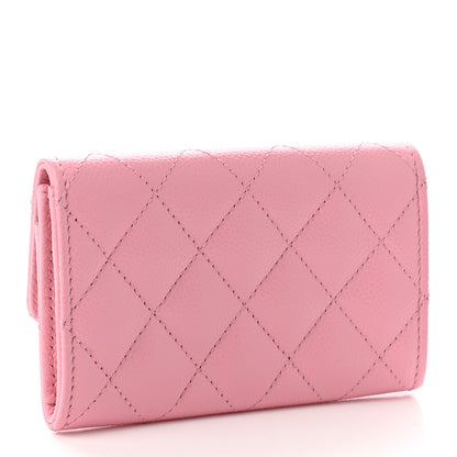Chanel Caviar Quilted Multi Chain CC Flap Card Holder Pink 3 of 9