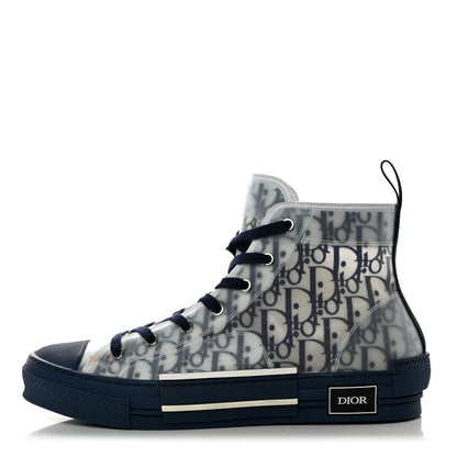 Christian Dior Technical Canvas Oblique Mens B23 High Top Sneakers 43 White Blue 1 of 9
