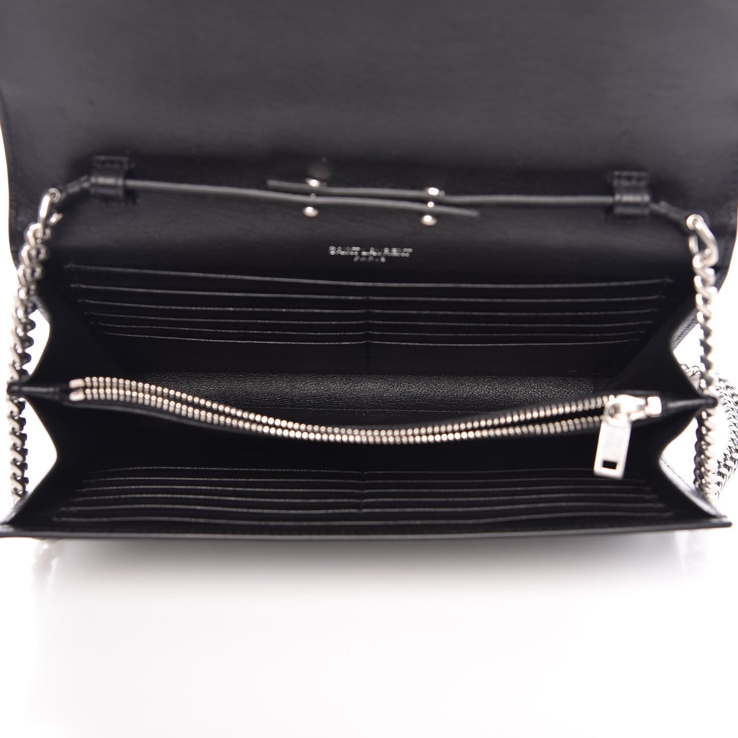 Lambskin Bandana Studded Monogram Chain Wallet Black