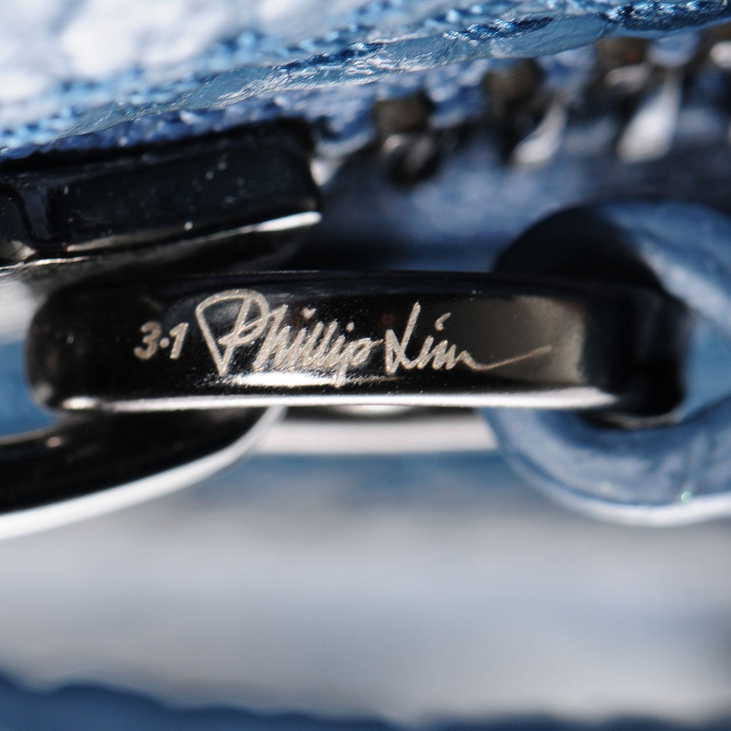 3.1 Textured Leather Mini Pashli Satchel Denim Blue