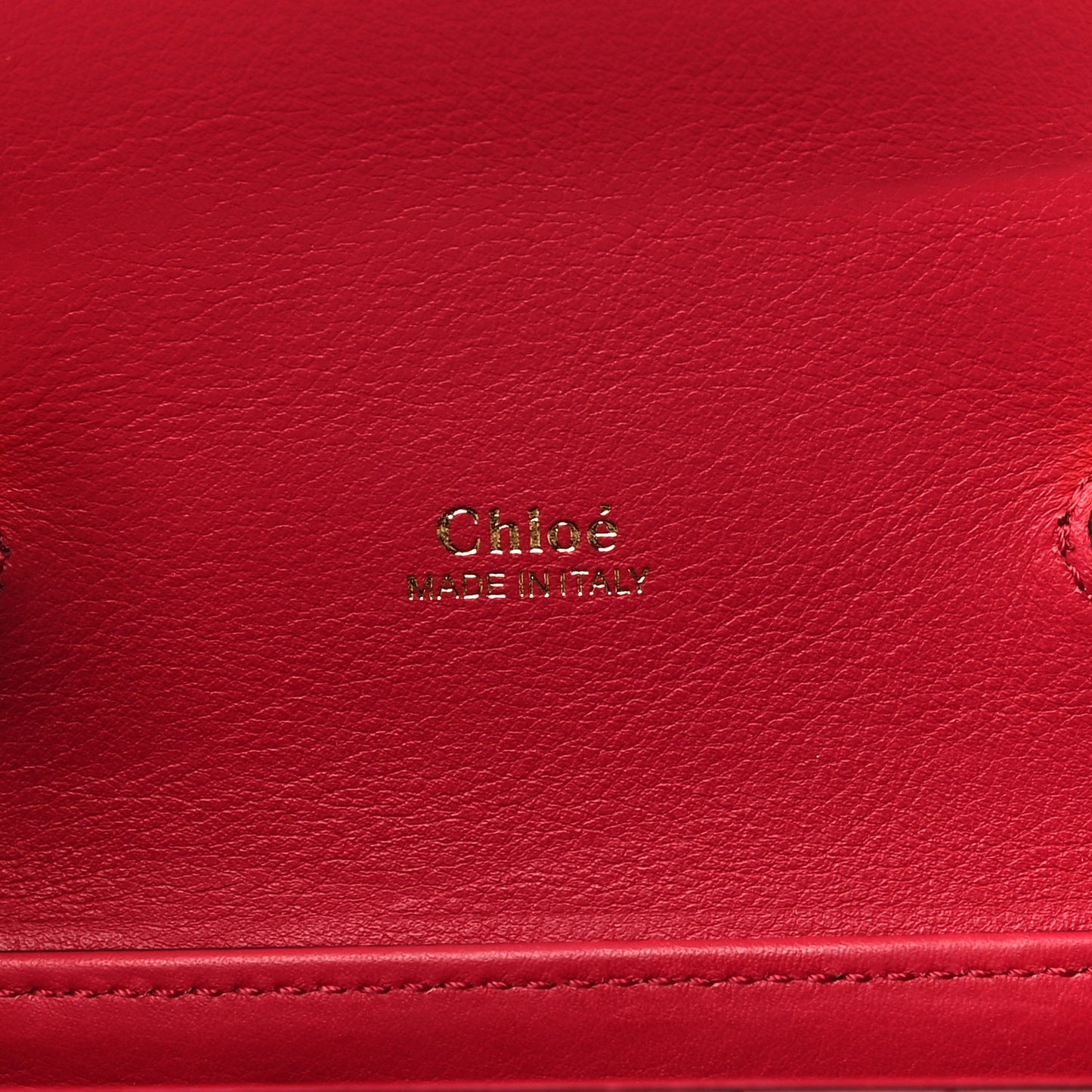 Calfskin Crocodile Embossed Small Aby Lock Dusky Red