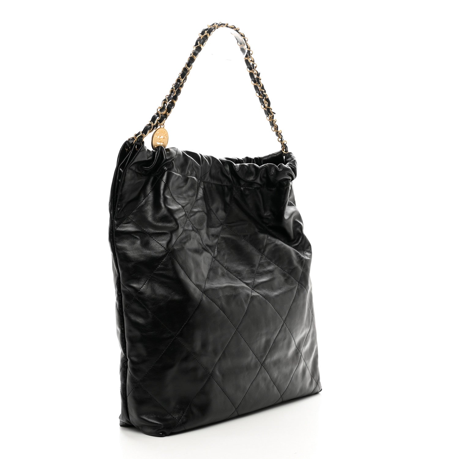 Chanel Shiny Calfskin Quilted Large Chanel 22 Black 3 of 10