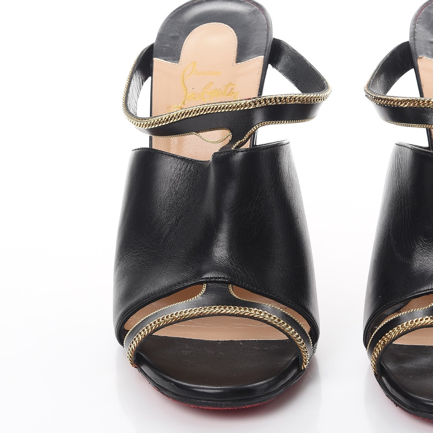 Christian Louboutin Shiny Calfskin Akenana Mule Pumps 39 Black 11 of 12