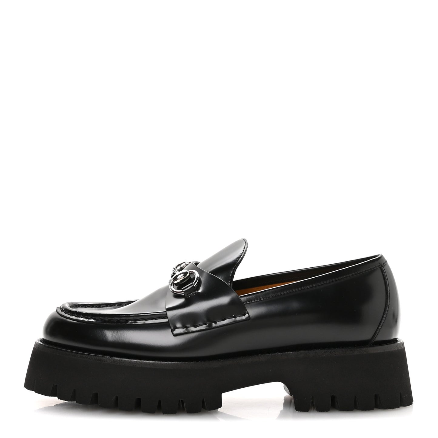 Cordovan Lux Womens Horsebit 45mm Platform Loafers 39.5 Black