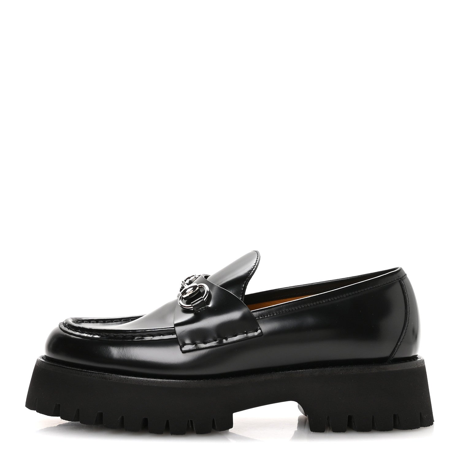 Gucci Cordovan Lux Womens Horsebit 45mm Platform Loafers 39.5 Black 1 of 9
