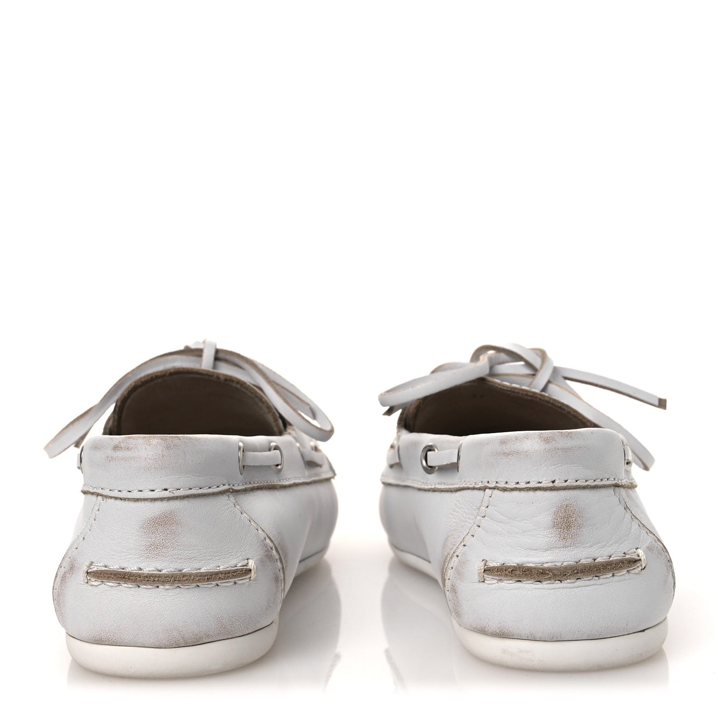 Vitello Deco Boat Loafers 37 White
