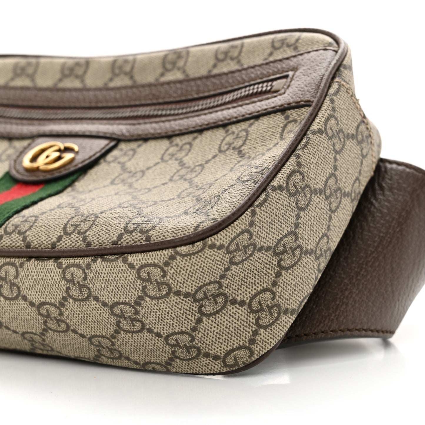 Soft GG Supreme Monogram Medium Ophidia Belt Bag Dark Brown