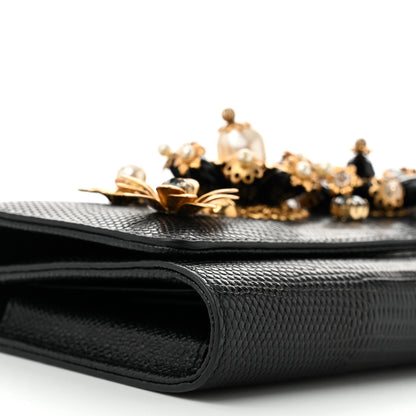 Dolce & Gabbana Stampa Iguana Mini Miss Sicily Chain Phone Case Wallet Black 9 of 11
