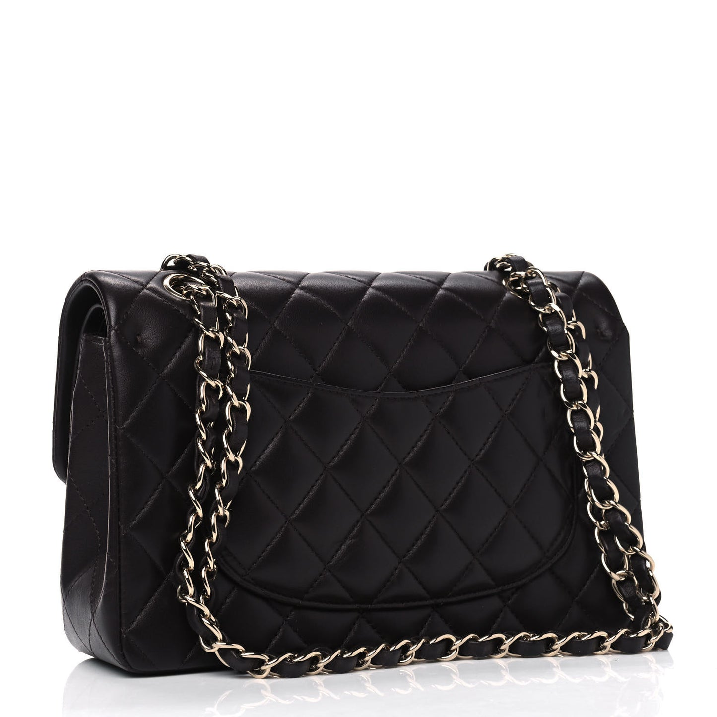 Lambskin Quilted Small Double Flap Dark Brown