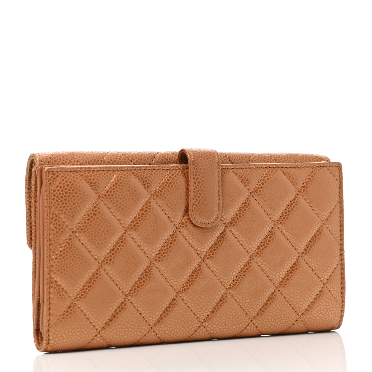 Chanel Metallic Caviar Quilted Large Flap Wallet Copper 2 of 5