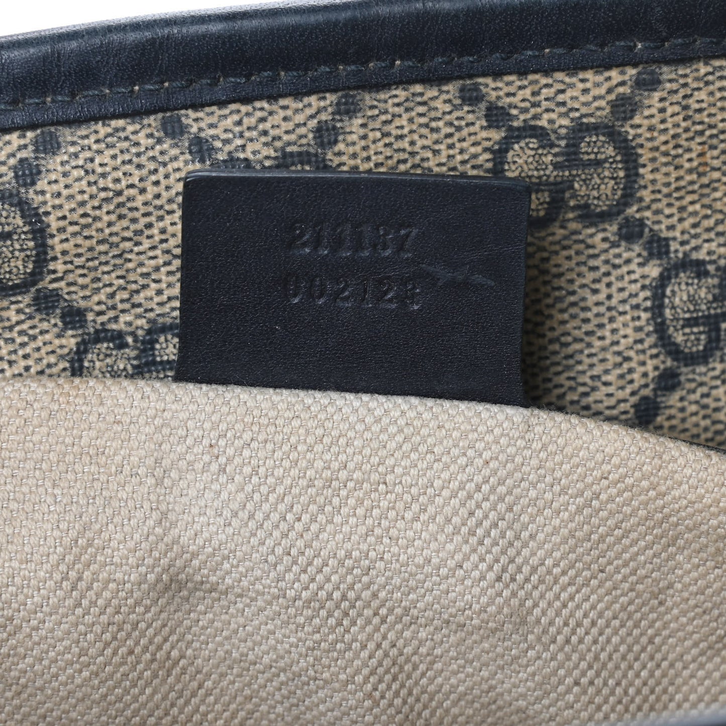 GG Supreme Monogram Medium Zippered Shopping Tote Navy
