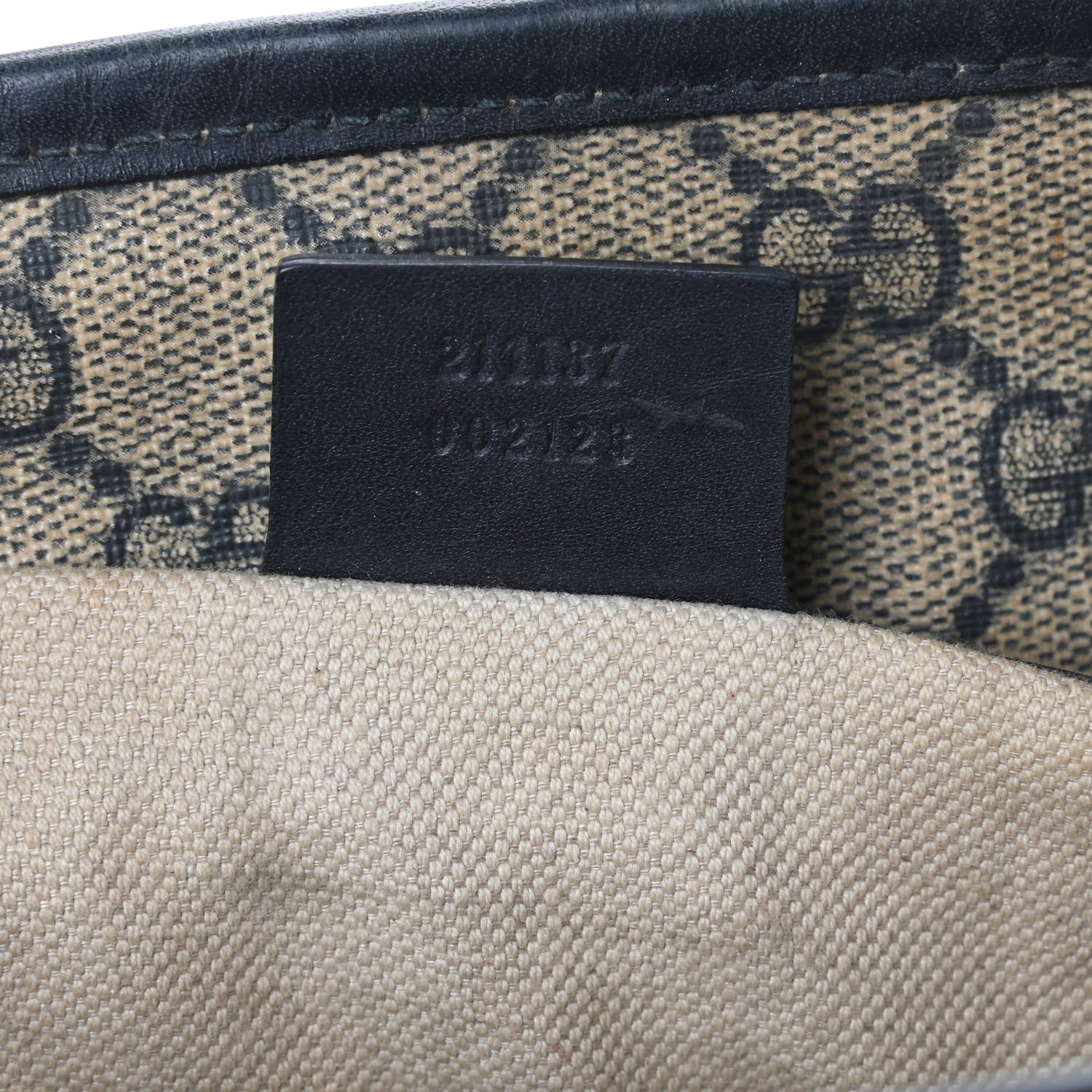 Gucci GG Supreme Monogram Medium Zippered Shopping Tote Navy 7 of 10