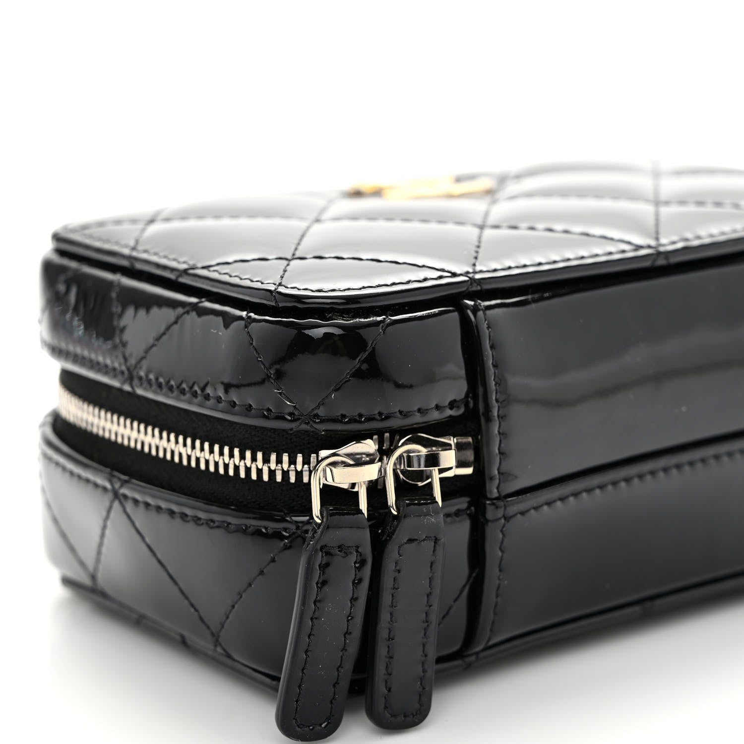 Chanel Patent Quilted Mini Pick Me Up Vanity Case Black 6 of 10