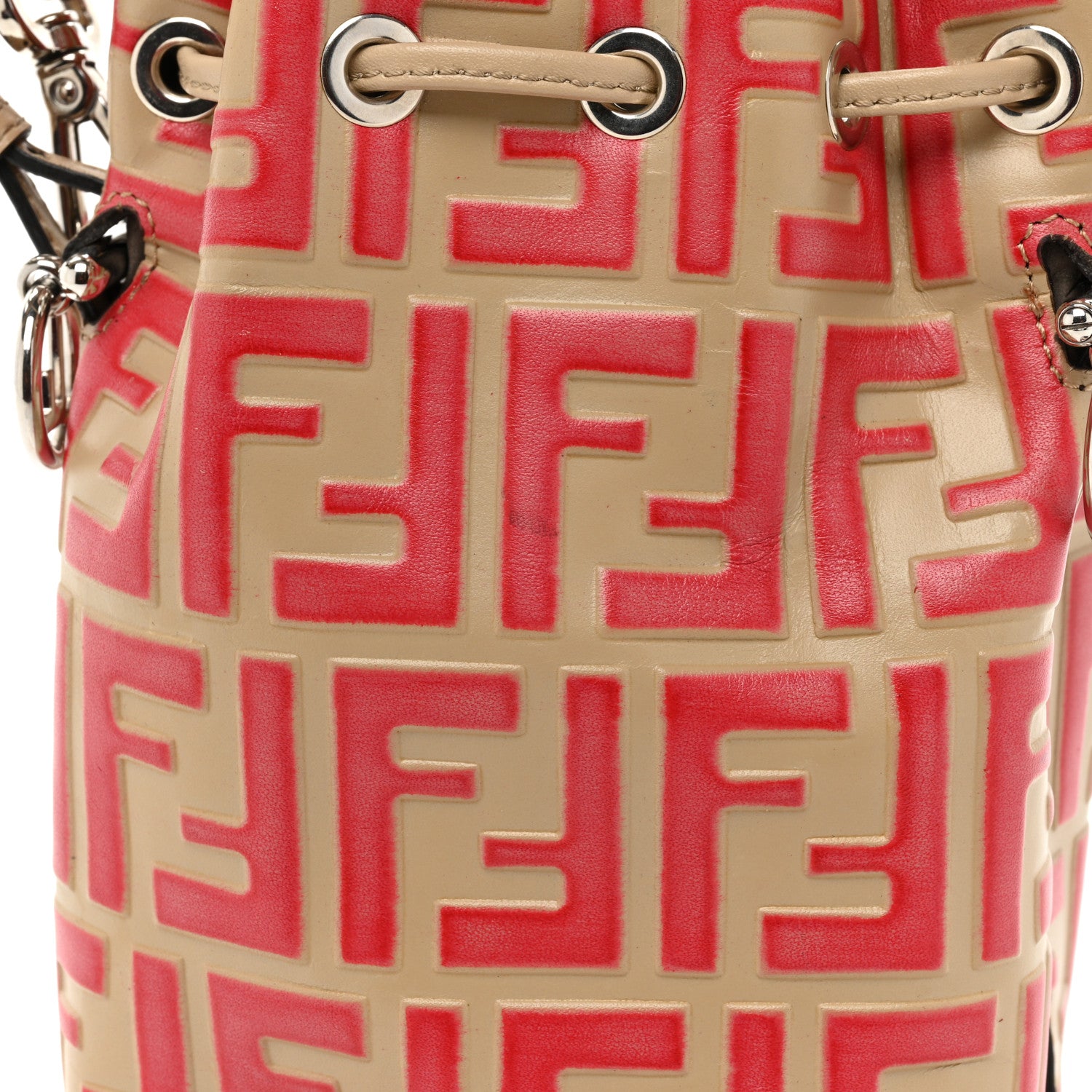 Fendi Vitello Liberty F is Fendi FF Embossed Mini Mon Tresor Bucket Bag Amido Fiamma 17 of 18
