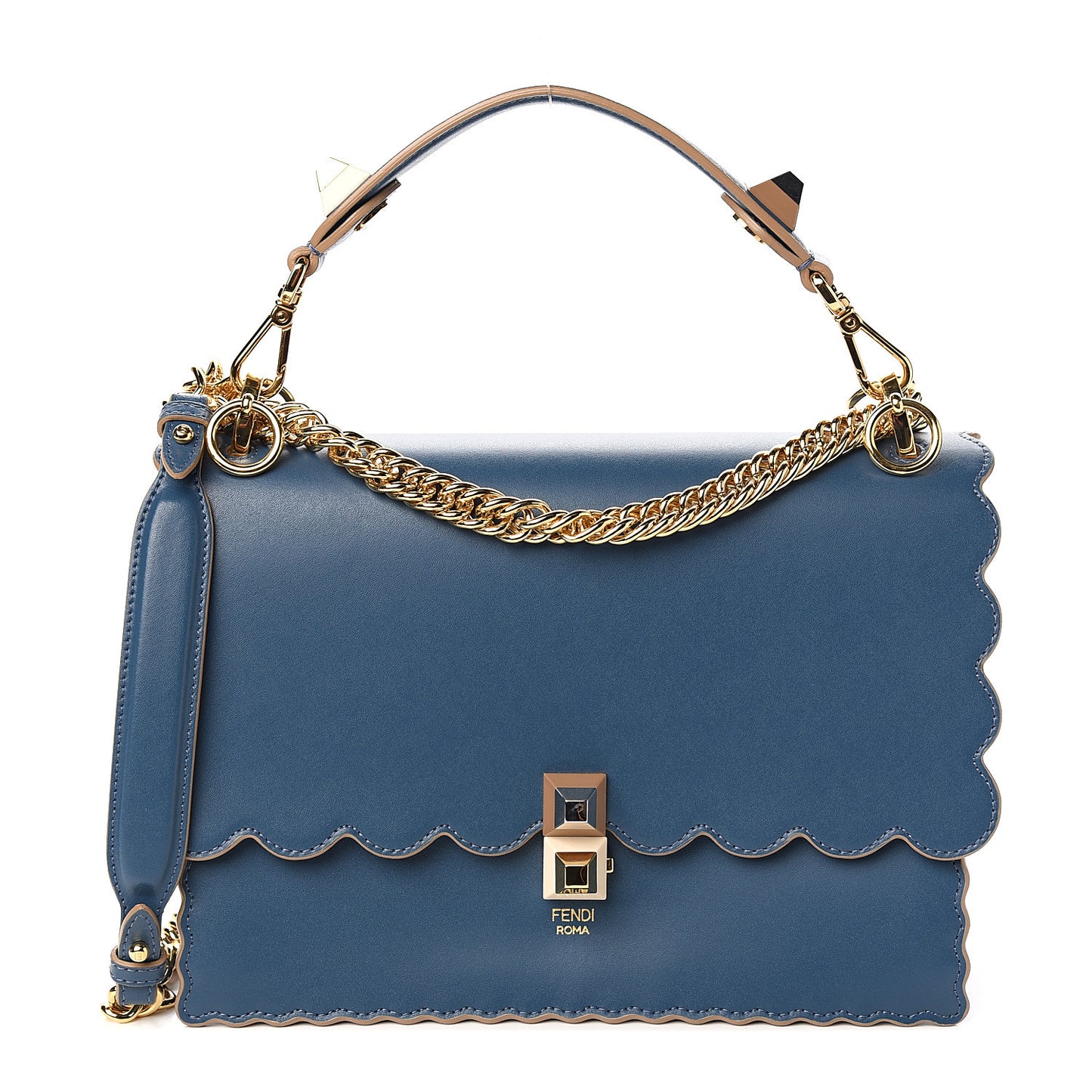 Vitello Liberty Scalloped Studded Kan I Shoulder Bag Balena