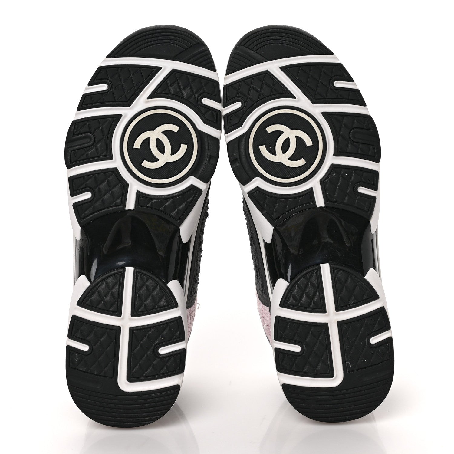 Chanel Suede Tweed CC Sneakers 40.5 Grey Pink 5 of 9