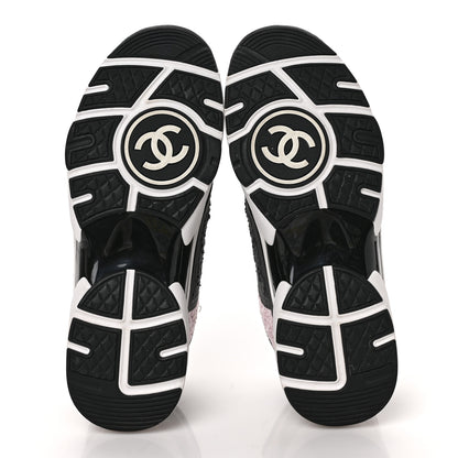 Chanel Suede Tweed CC Sneakers 40.5 Grey Pink 5 of 9