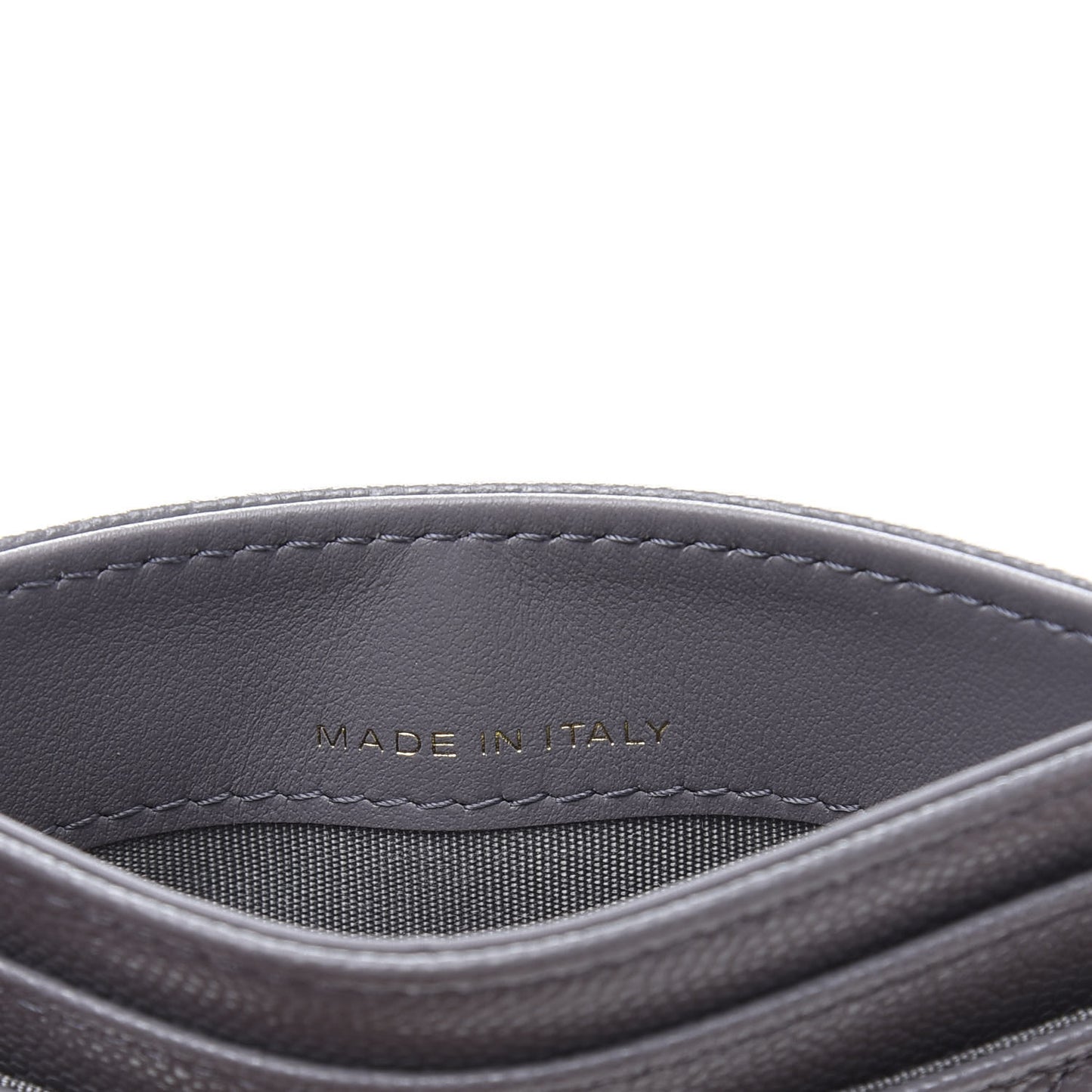 Caviar Quilted French New Wave Card Holder Grey