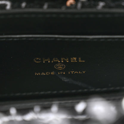 Chanel Tweed Quilted Mini Nano Kelly Shopper Black White 7 of 11