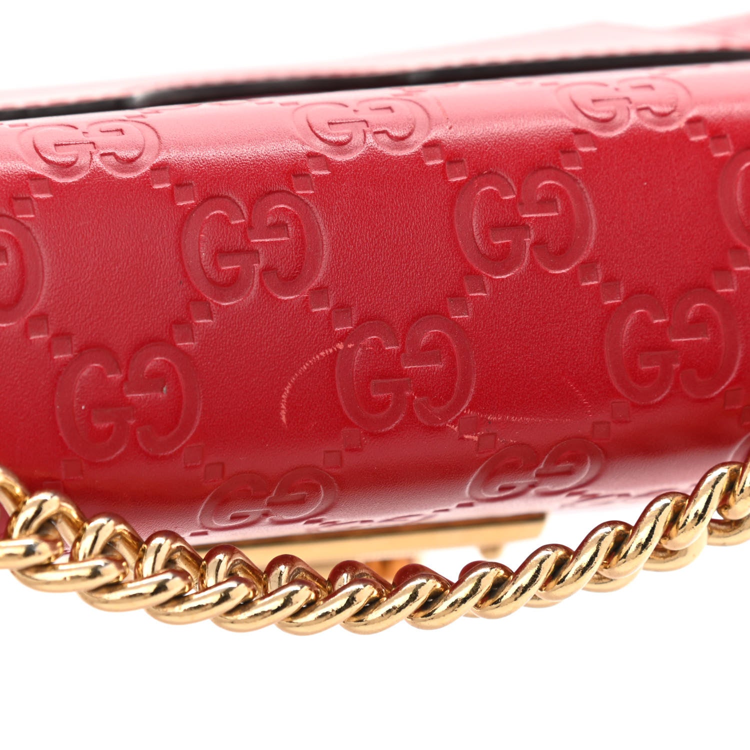 Gucci Guccissima Small Padlock Shoulder Bag Hibiscus Red 13 of 13