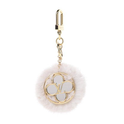 Louis Vuitton Fur Flower FInesse Bag Charm Key Holder Gray 1 of 4